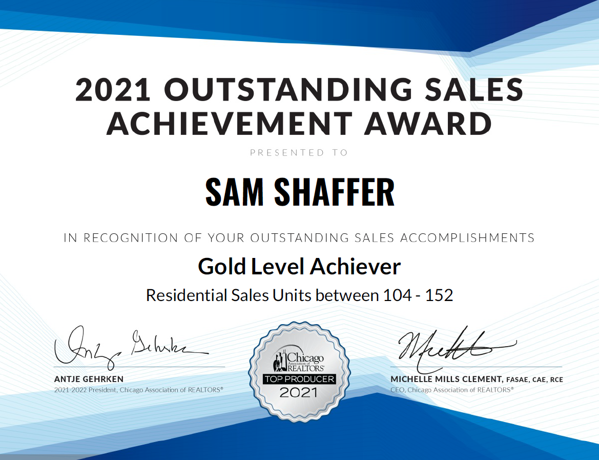 Sam Shaffer Wins 2021 Outstanding Sales Achievement Award