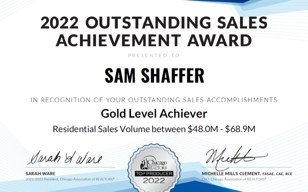 Sam Shaffer Wins 2022 Outstanding Sales Achievement Award